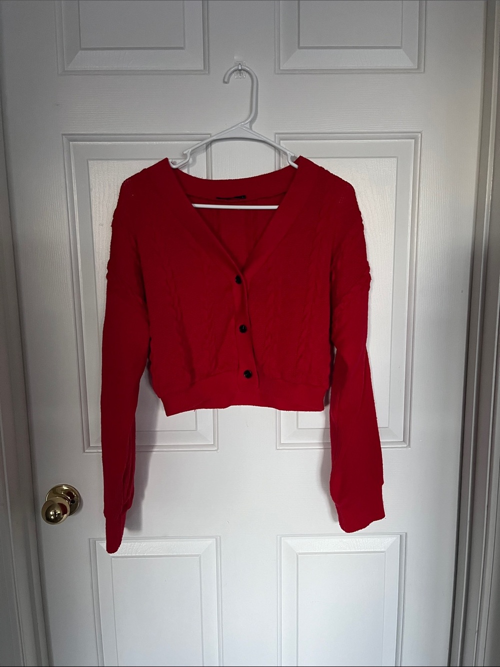 Red ButtonUp Cardigan | Medium